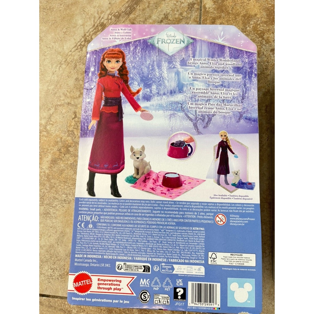 Disney Frozen Anna Elsa Animals of Arendelle Mattel Doll Set Wolf Bear NIB 2020 - Picture 8 of 8